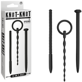 Knot Knot Nail Silicone Urethral Sounding Kit Black Urethral Sounds